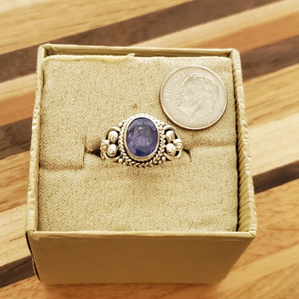 Artisan Rough Cut Tanzanite In SS Ring Sz 8 (NWOT) New Without Tags - Picture 9 of 16